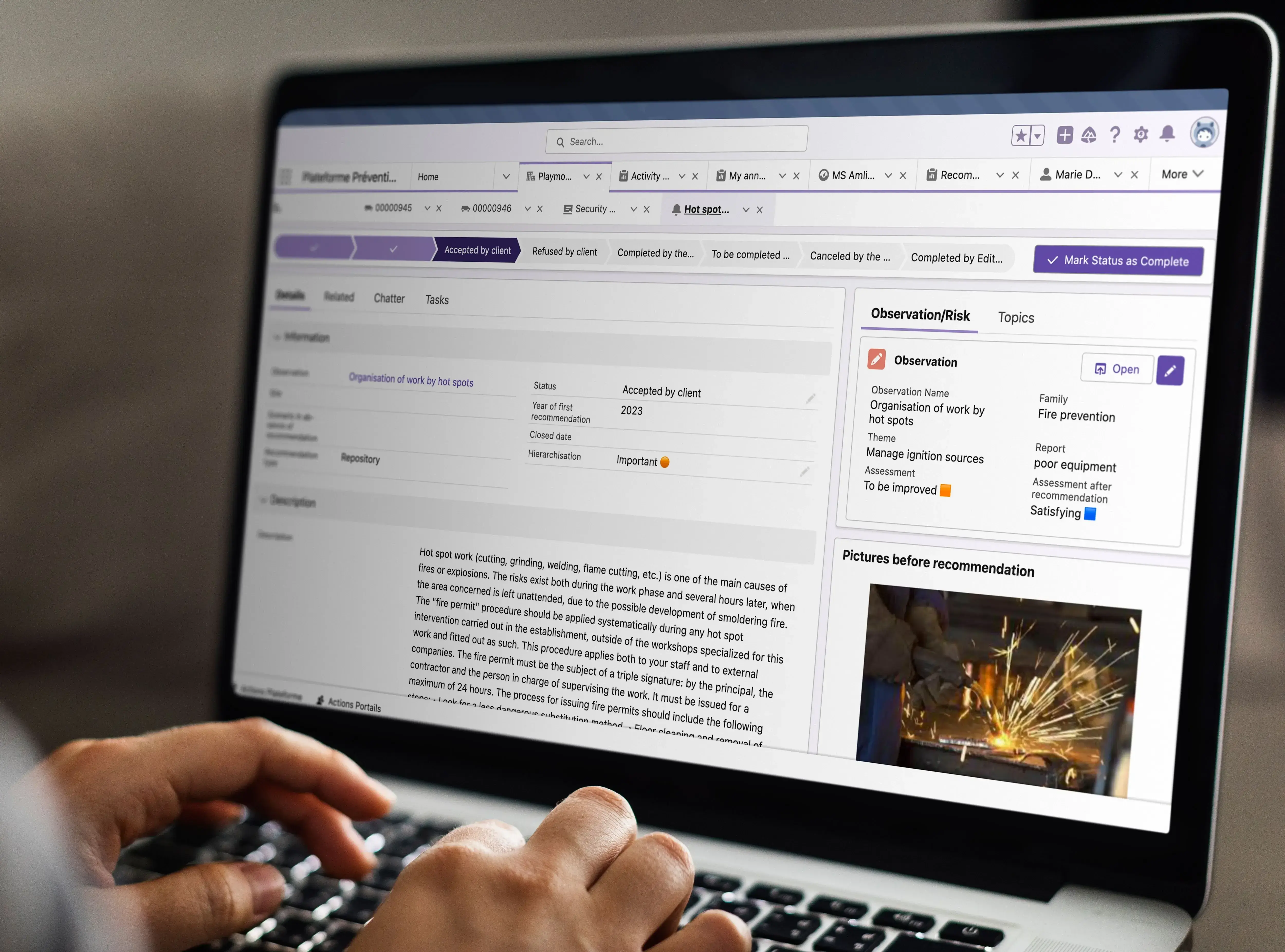La plateforme est pensée et conçue par et pour l’ensemble des parties prenantes : Clients industriels, intermédiaires, et assureurs.